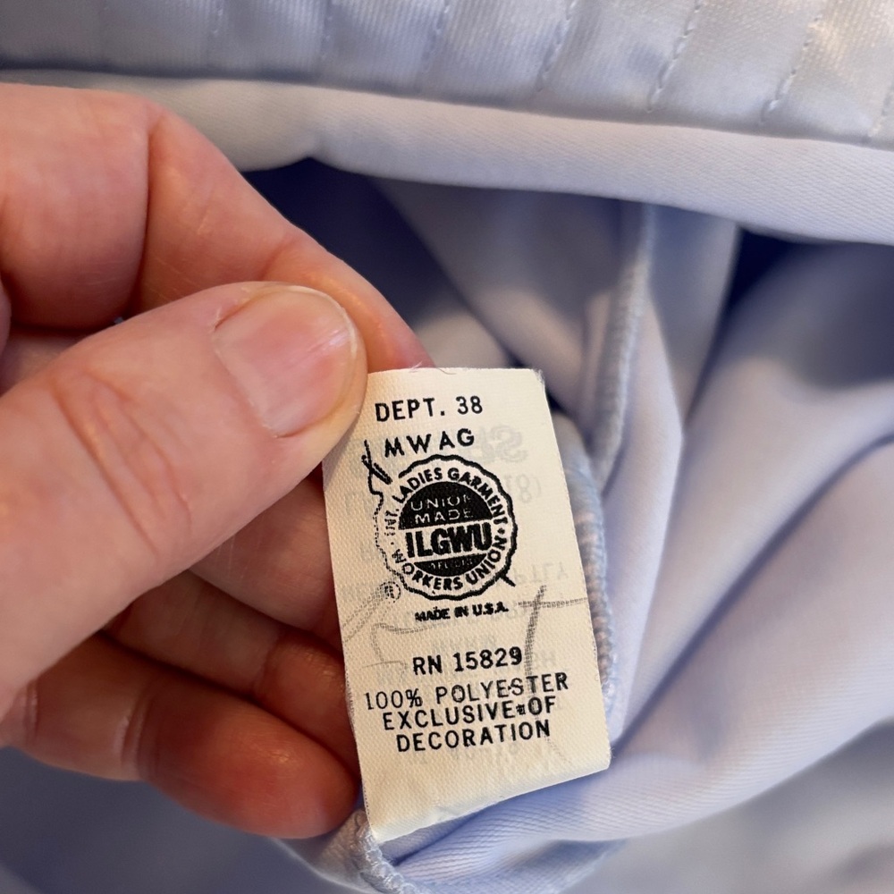 Apostrophe Light Blue Robe w/White Trim Full Length Soft Flannel Outer Feel EUC - Picture 12 of 12